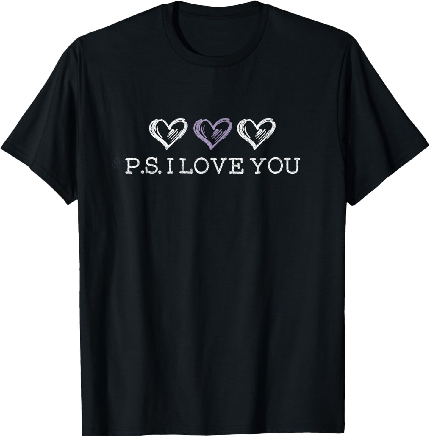 Ps I Love You Day Purple T-Shirt - T-Shirt | Black