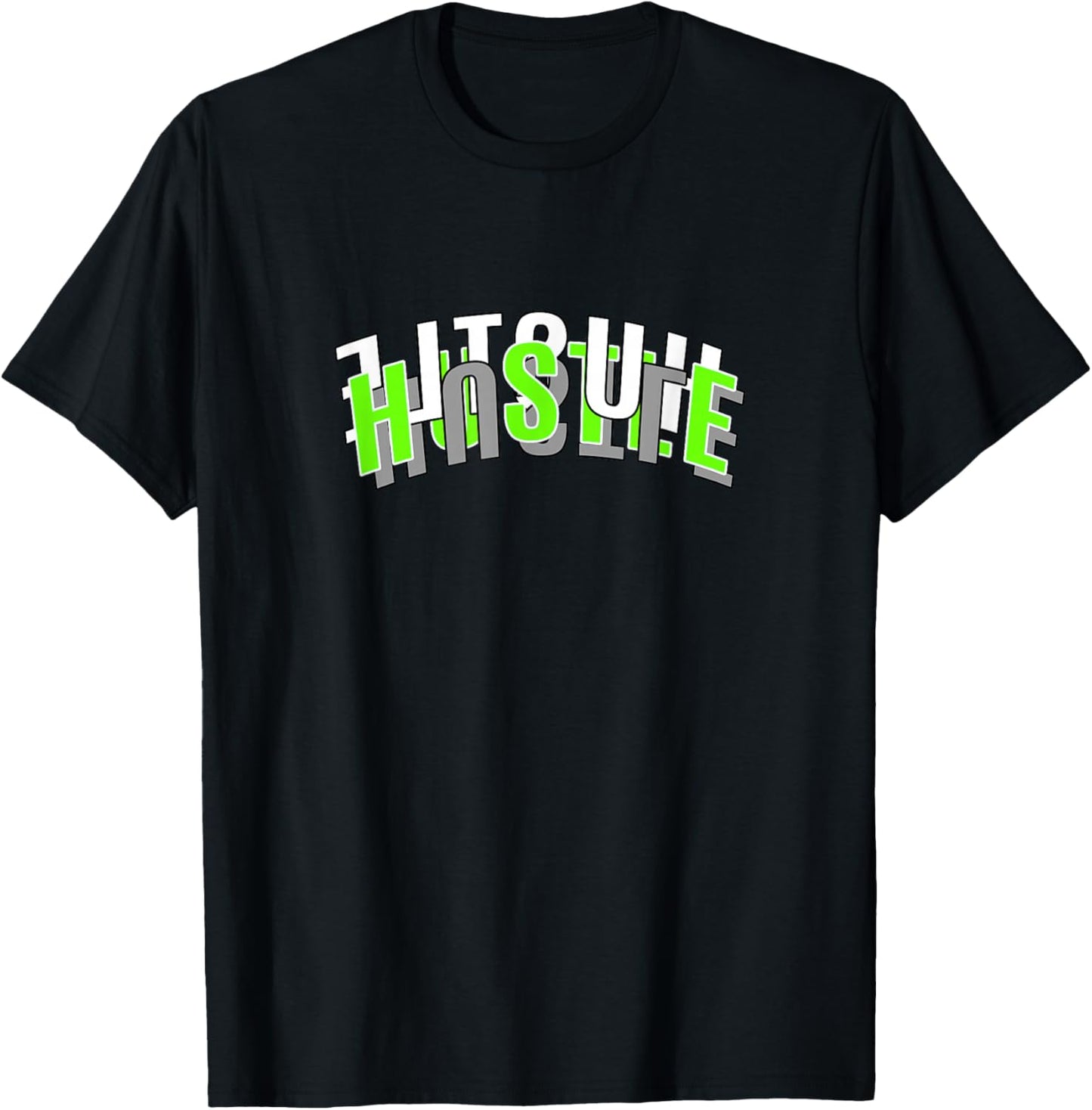 Green Color Hustle Every Which Way Green Graphic T-Shirt - T-Shirt | Black