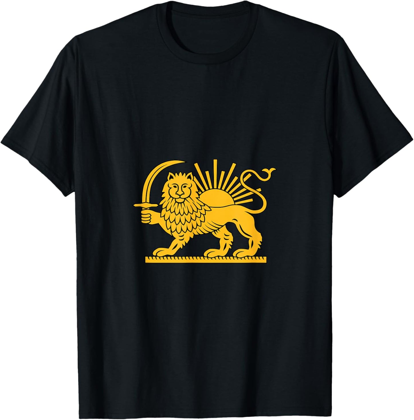 Shir o Khorshid Free Iran Revolution Lion and Sun Flag T-Shirt - T-Shirt | Black