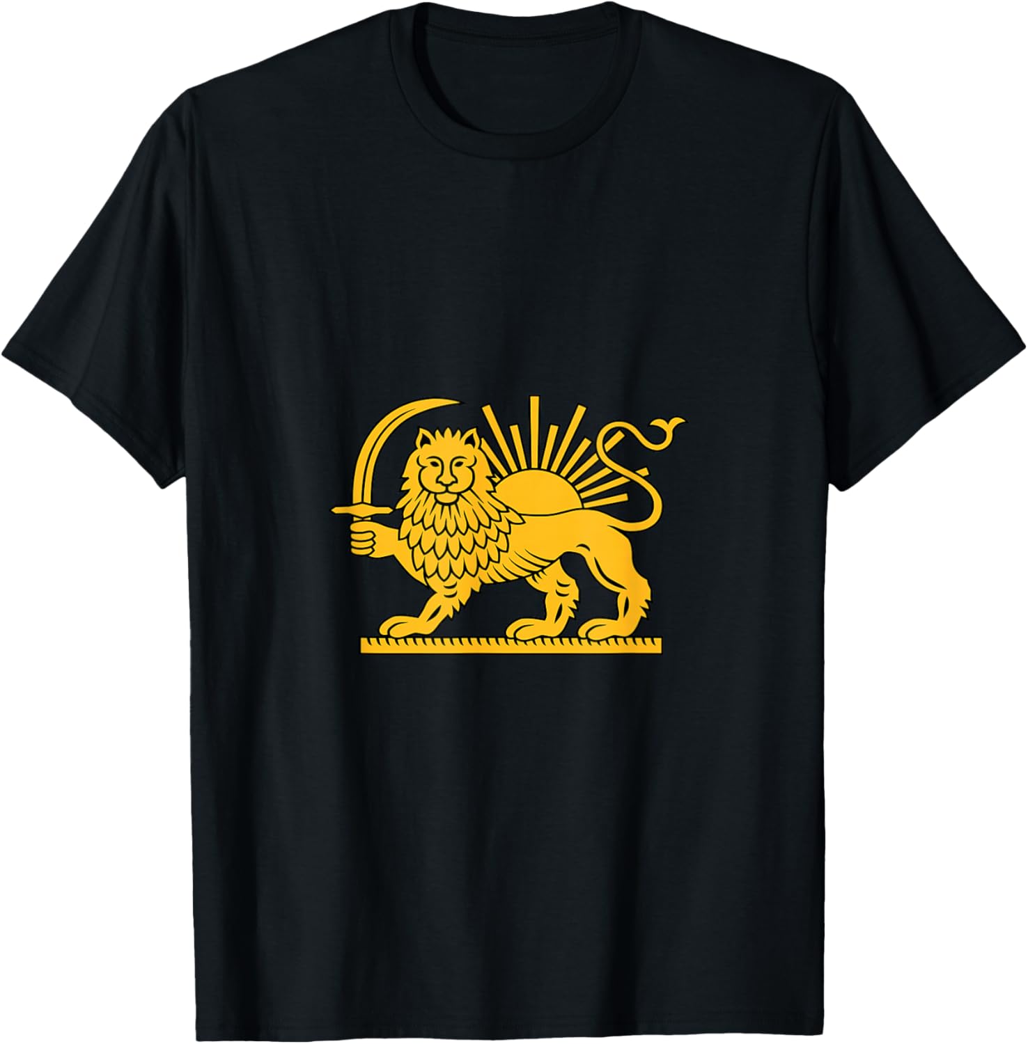 Shir o Khorshid Free Iran Revolution Lion and Sun Flag T-Shirt - T-Shirt | Black