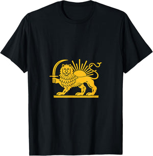 Shir o Khorshid Free Iran Revolution Lion and Sun Flag T-Shirt - T-Shirt | Black