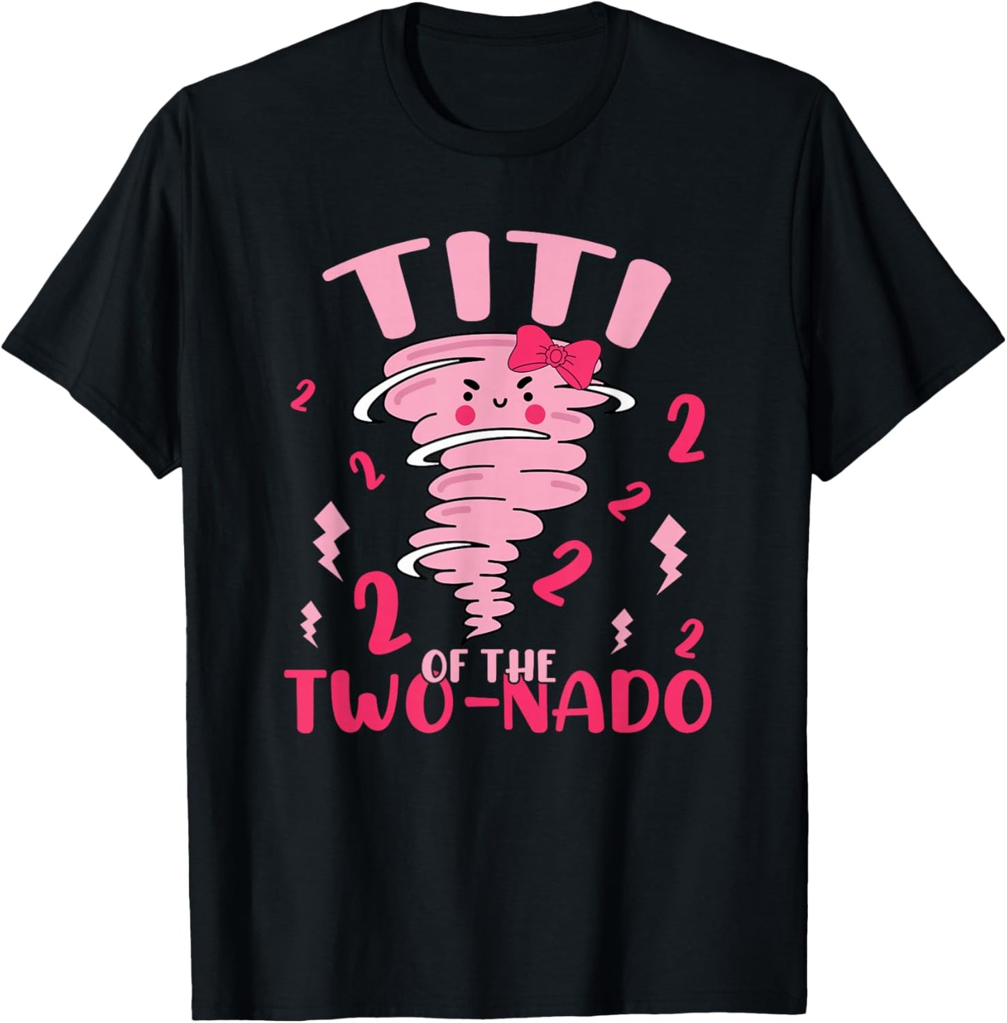 Titi of The Two-nado Tornado Theme 2nd Birthday Party T-Shirt - T-Shirt | Black