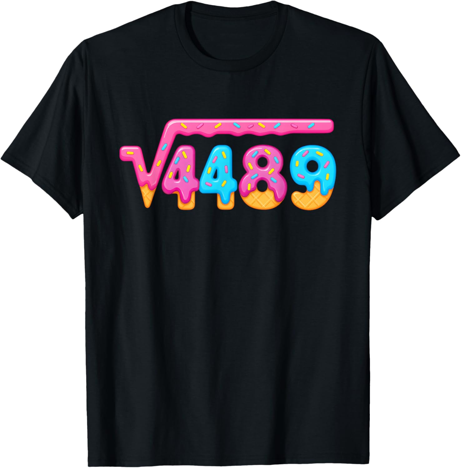 67 Ice Cream Drip Meme Square Root 4489 Gen Alpha Slang T-Shirt - T-Shirt | Black