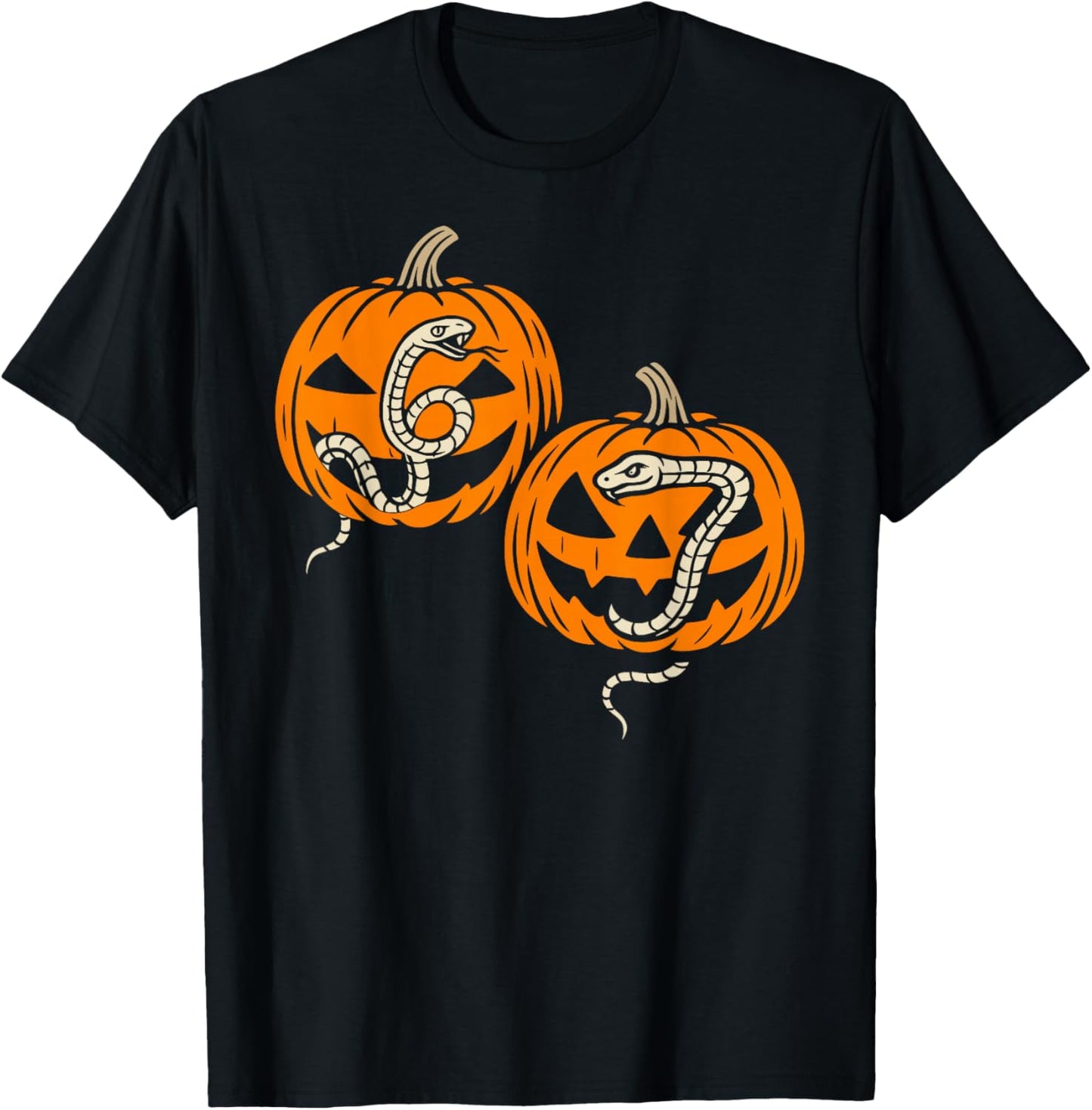 Snakes and Pumpkins 6 7 Halloween T-Shirt - T-Shirt | Black