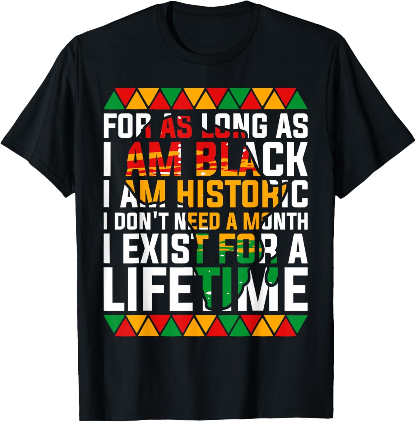 for As Long I'm Black I'm Historic Patriotic African America T-Shirt - T-Shirt | Black
