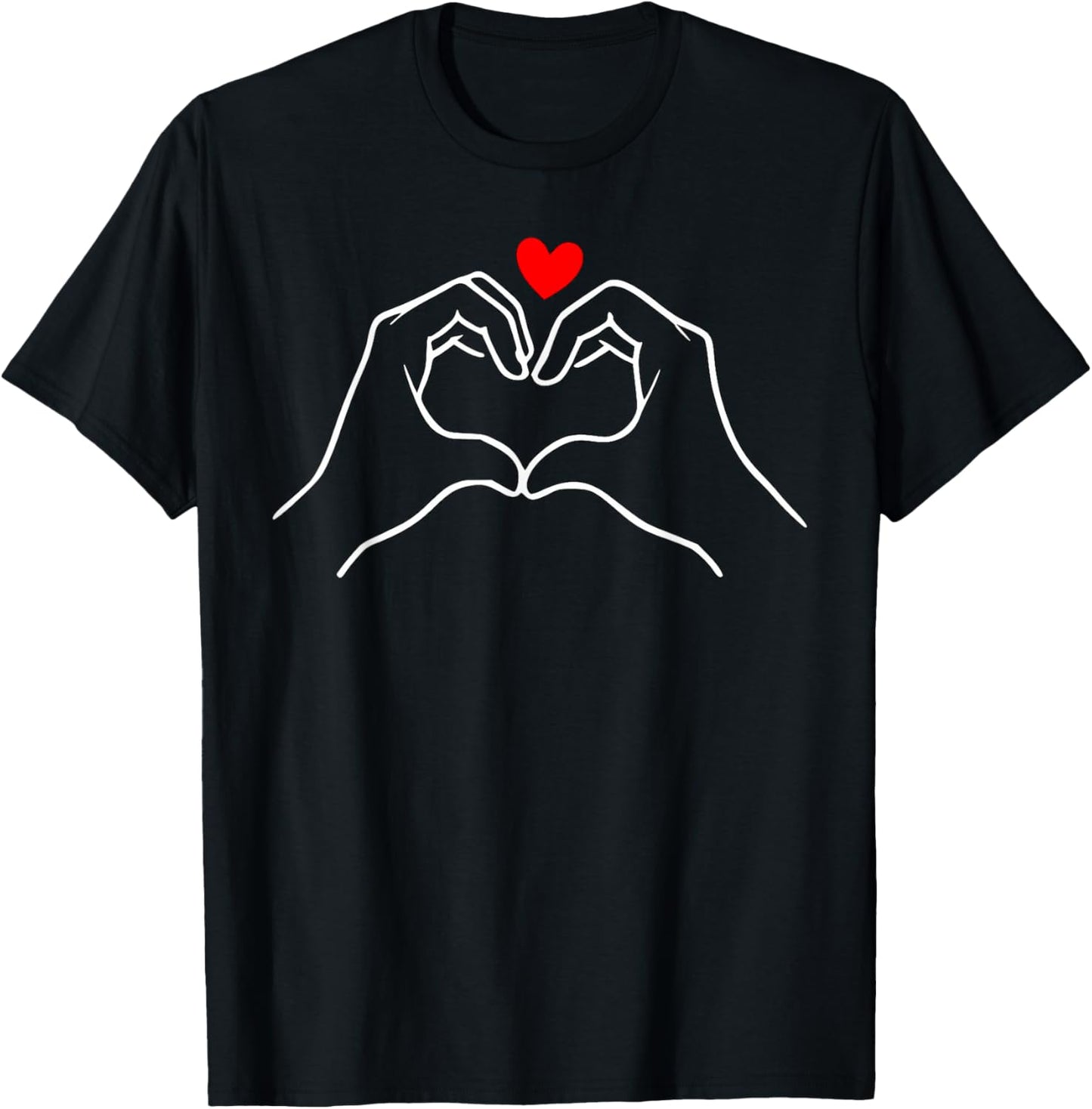 Valentine's Red Heart Cute Design .Men Women Valentine T-Shirt - T-Shirt | Black