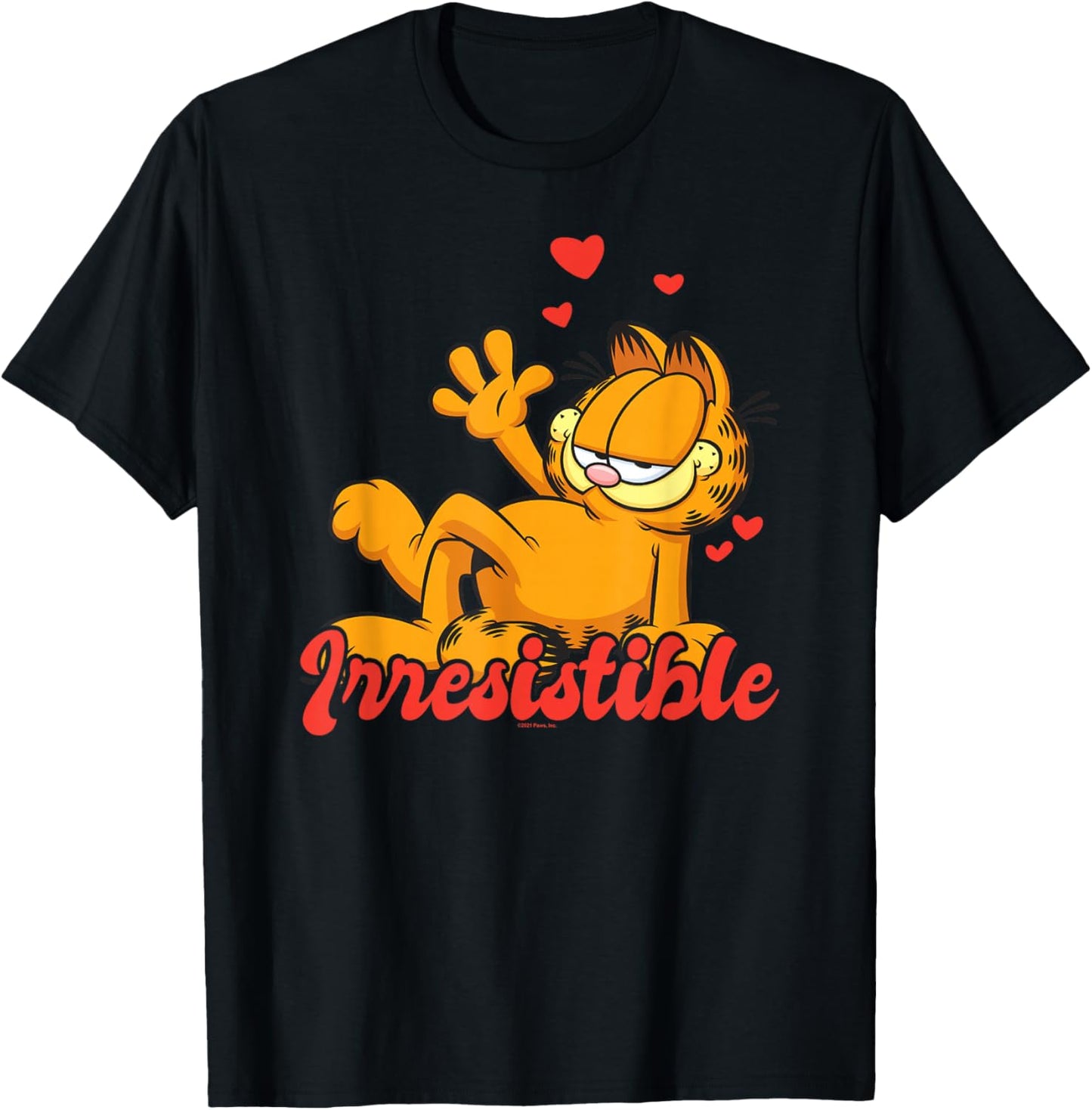 Garfield Valentine's Day He Loves to Be Irresistible T-Shirt - T-Shirt | Black