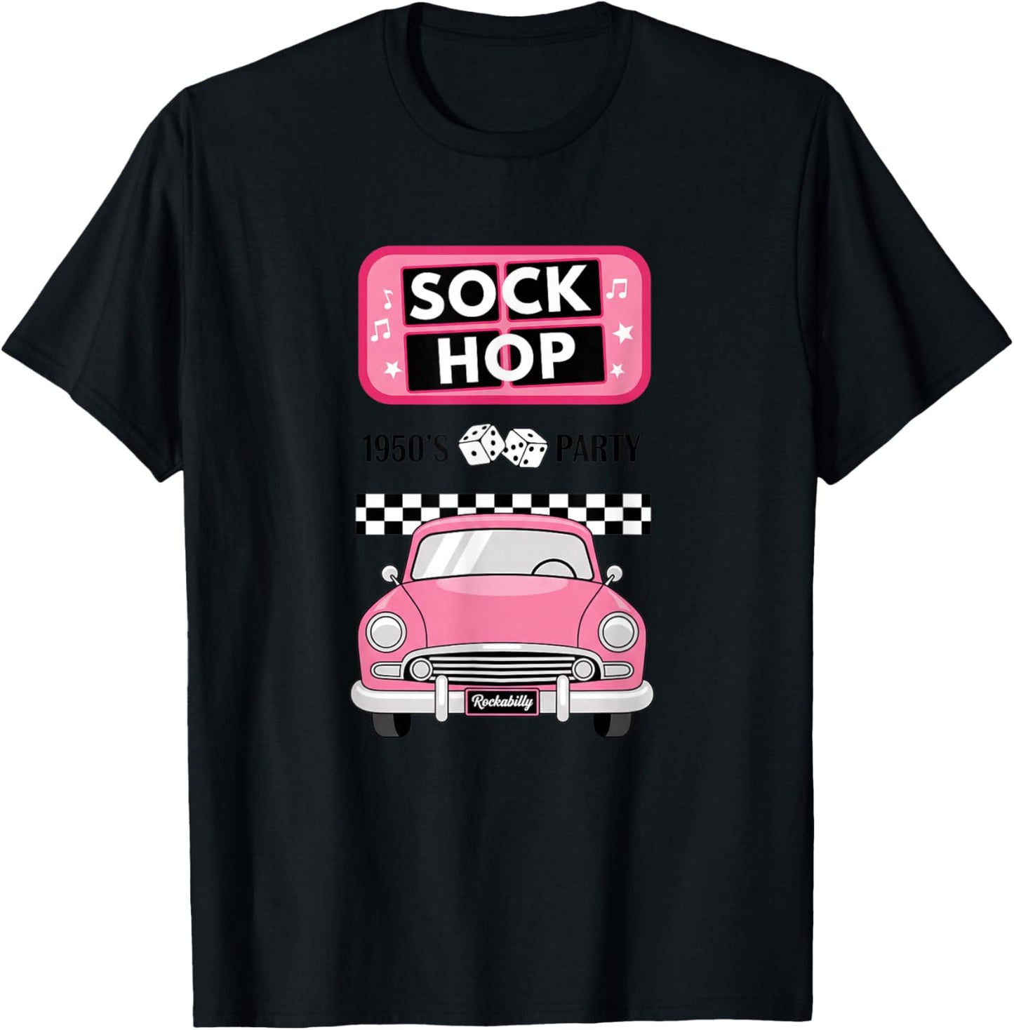 Sock Hop 1950S Party Rockabilly Retro Car for Girls T-Shirt - T-Shirt | Black