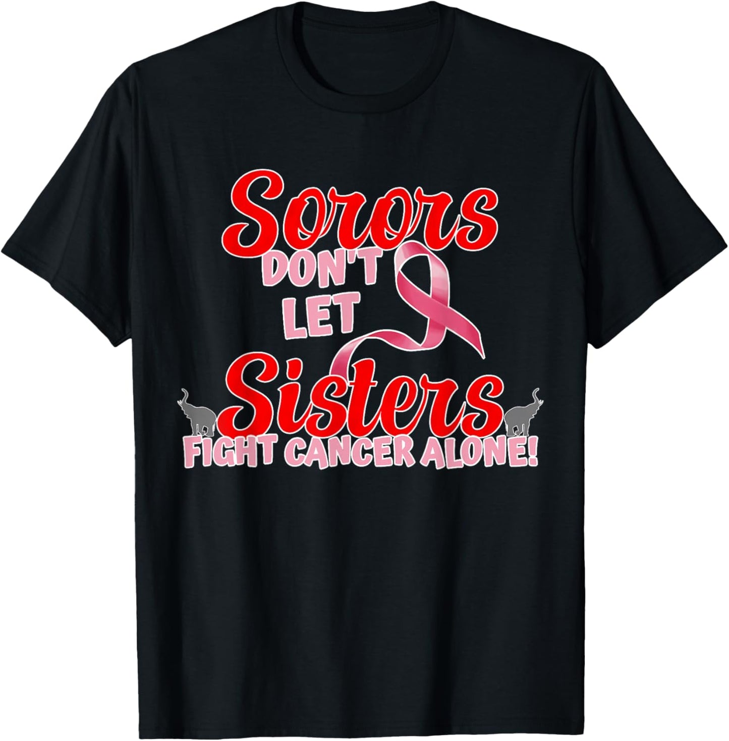 Deltas Wear Pink Breast Cancer Awareness Pink Ribbon T-Shirt - T-Shirt | Black