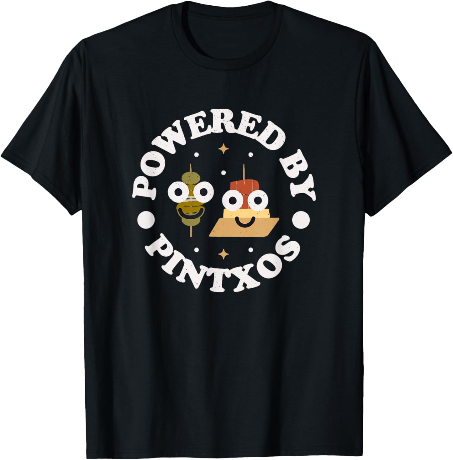 Powered by Pintxos - Spanish Basque Pintxos T-Shirt - T-Shirt | Black
