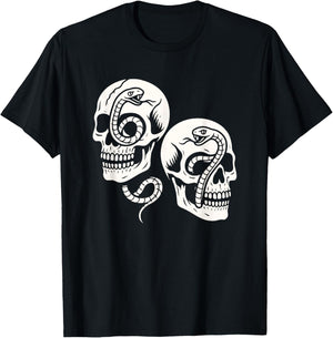 6 7 Skulls and Snakes 6-7 Meme Halloween Gothic Graphic T-Shirt - T-Shirt | Black