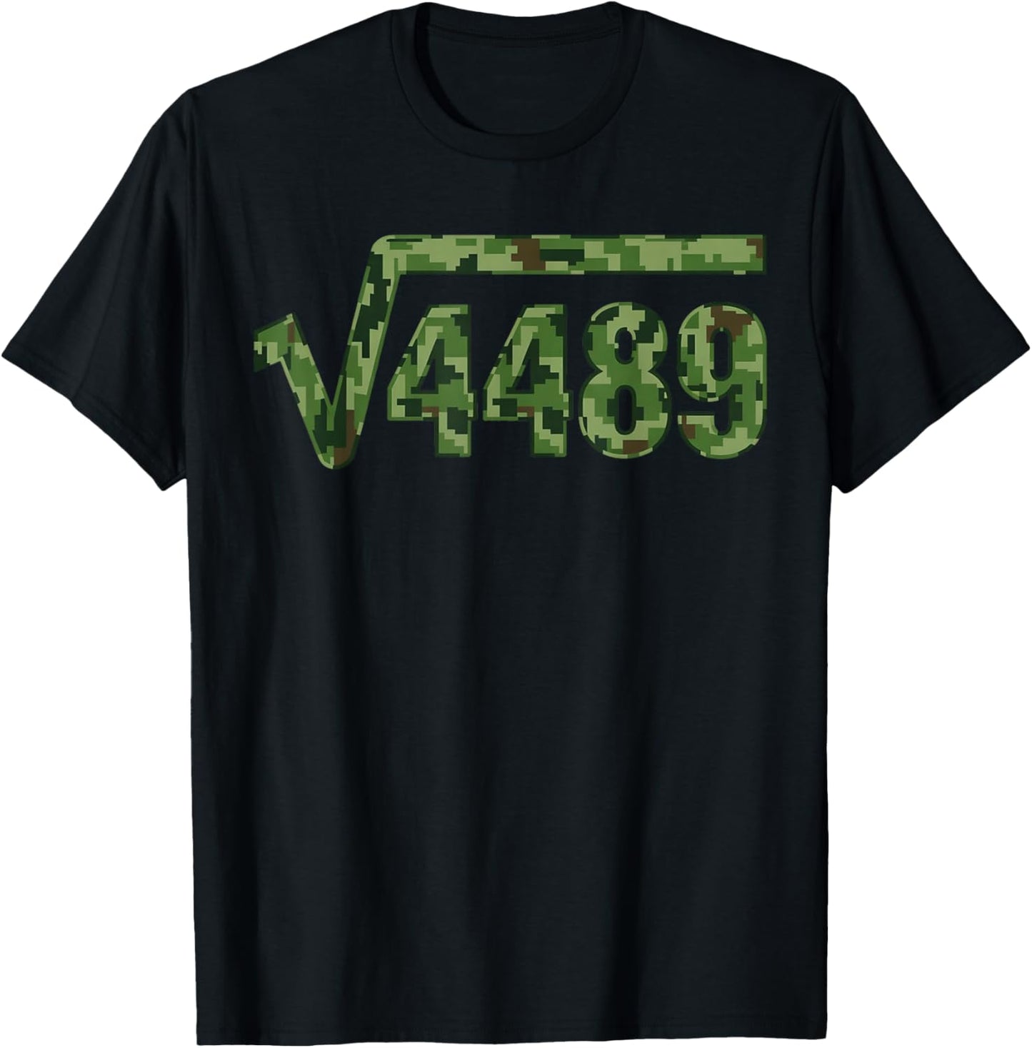 Funny 67 Trendy Square Root 4489 Camo T-Shirt - T-Shirt | Black
