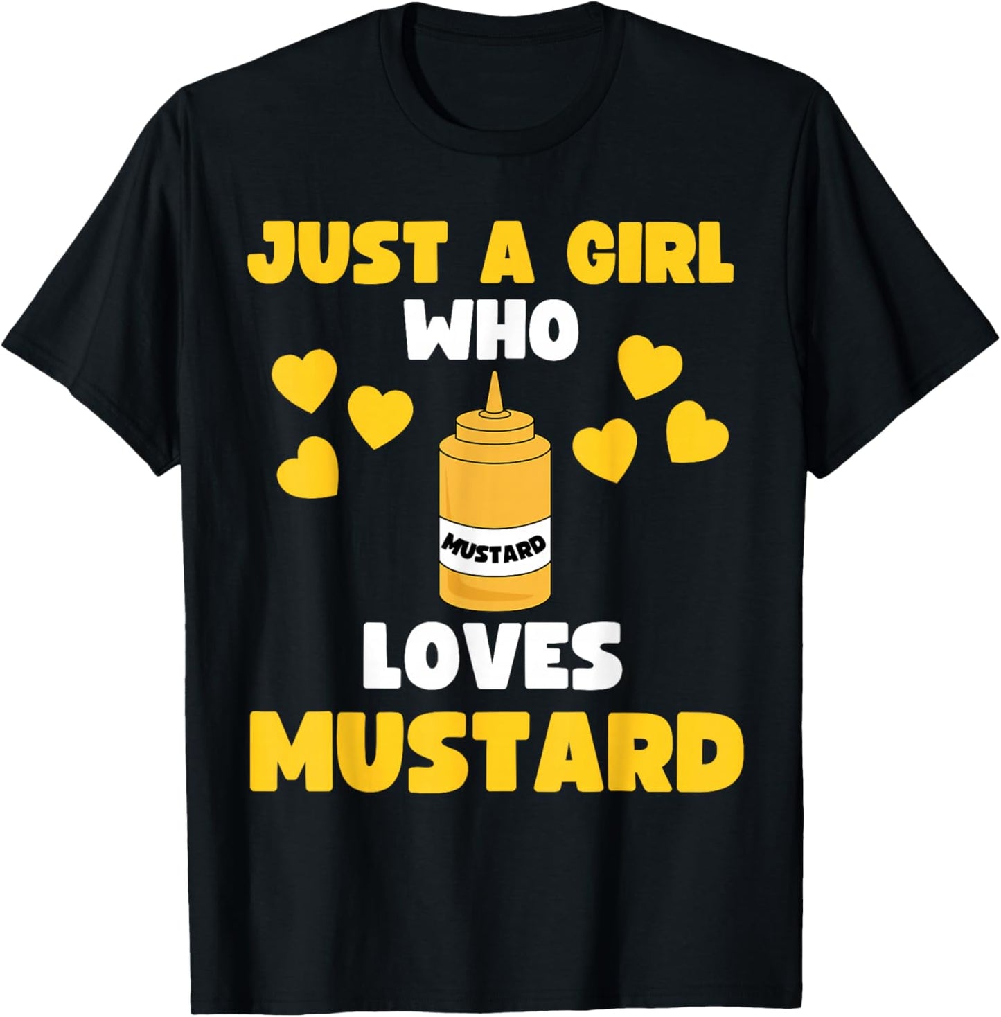 Just A Girl Who Loves Mustard Hot Dog Kids Toddler 5T 4T 3T T-Shirt - T-Shirt | Black