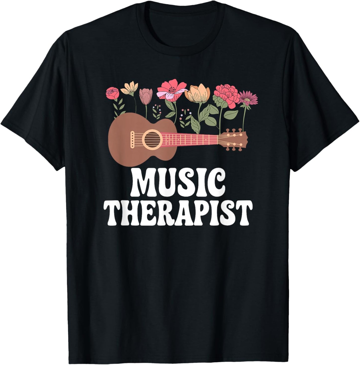 Music Therapist Music Therapy Groovy Music Therapist T-Shirt - T-Shirt | Black