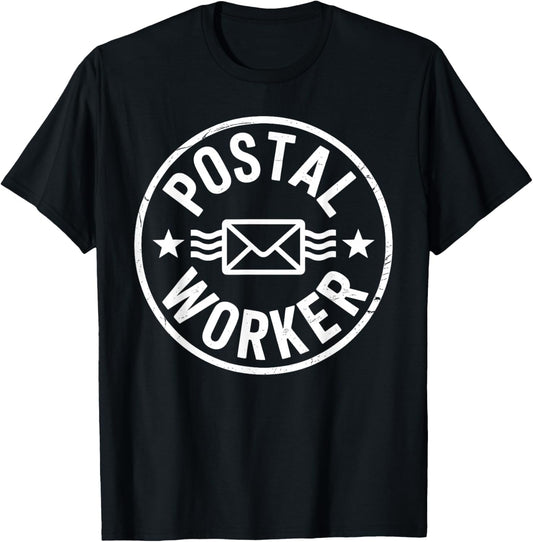Funny Postal Worker Art Women Mail Man Mail Carrier T-Shirt - T-Shirt | Black