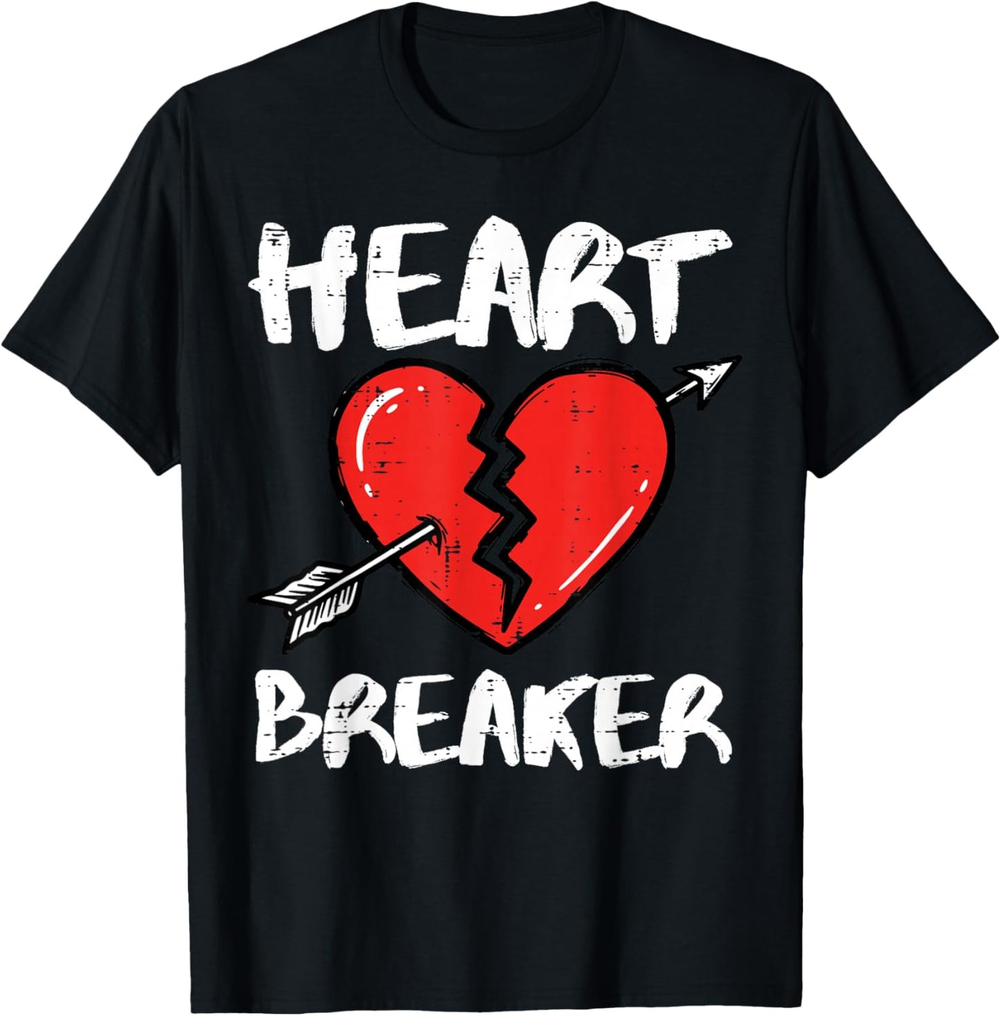 Valentines Day Heart Breaker Arrow Funny Men Women Kids T-Shirt - T-Shirt | Black