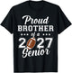 Senior Football Brother Class of 2027 Graduation Graduate T-Shirt - T-Shirt | Black