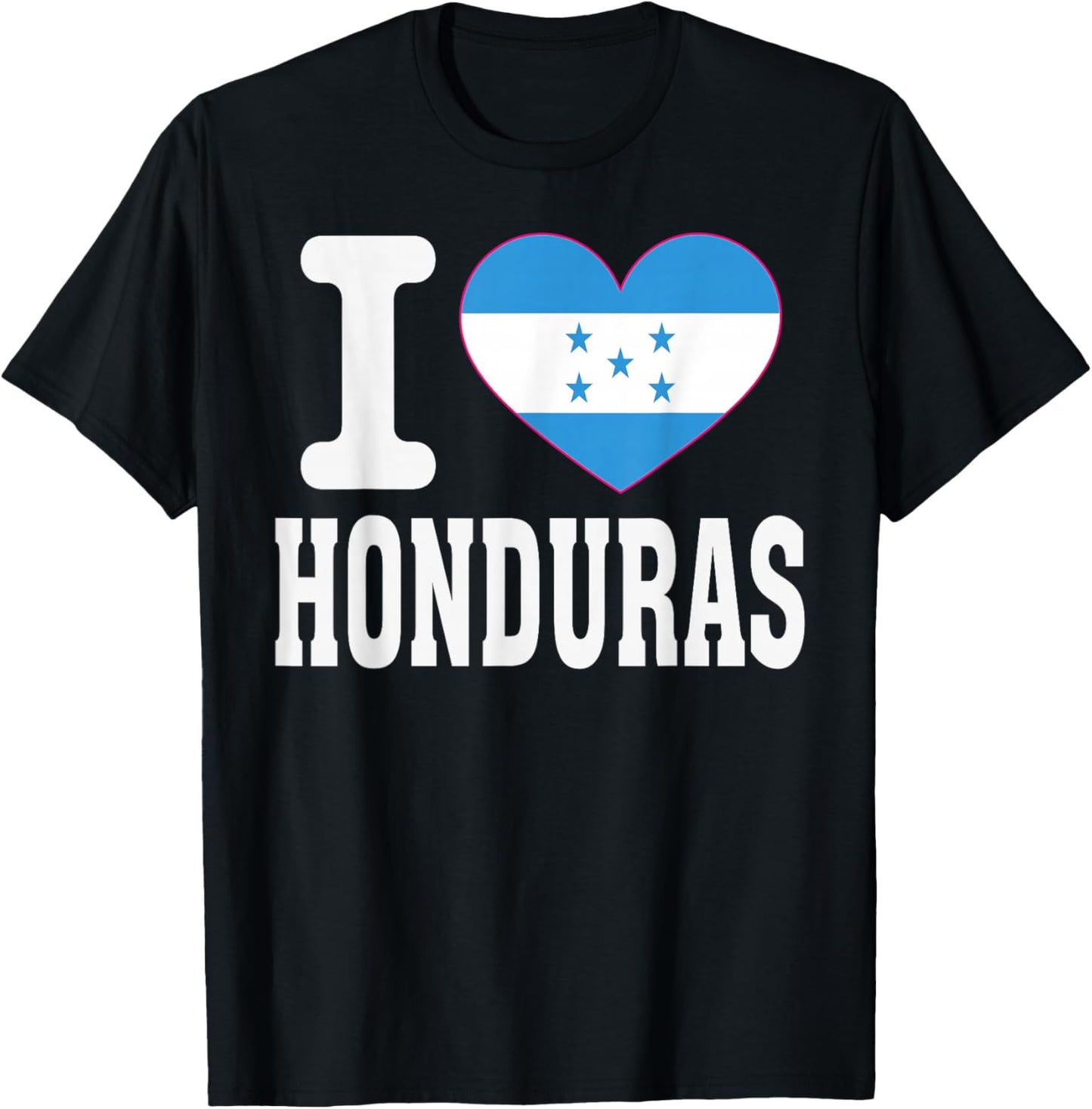 I Love Honduras Heart Souvenir Lovers Pride Travel T-Shirt - T-Shirt | Black
