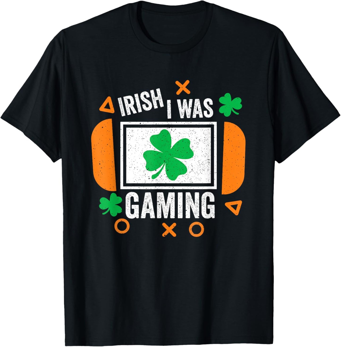 St Patricks Day Gamer Irish I was Gaming Men Boys Kids T-Shirt - T-Shirt | Black