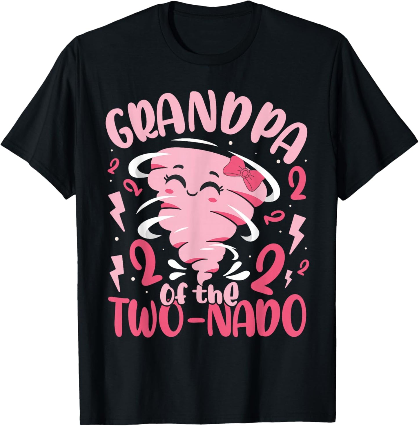Grandpa of The Two-nado Tornado Themed 2nd Birthday Party T-Shirt - T-Shirt | Black