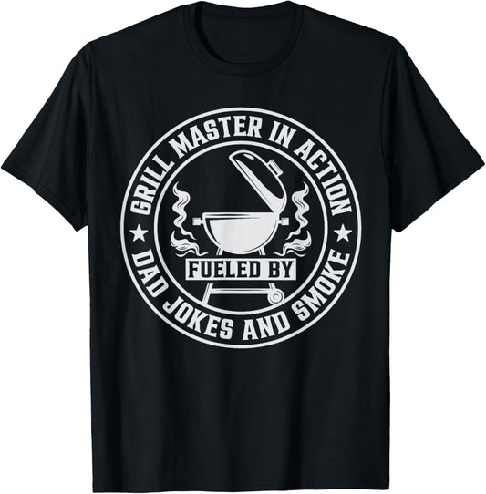 Barbecue Grill Love Dad Meat Smoker Funny BBQ Pit Master Men T-Shirt - T-Shirt | Black