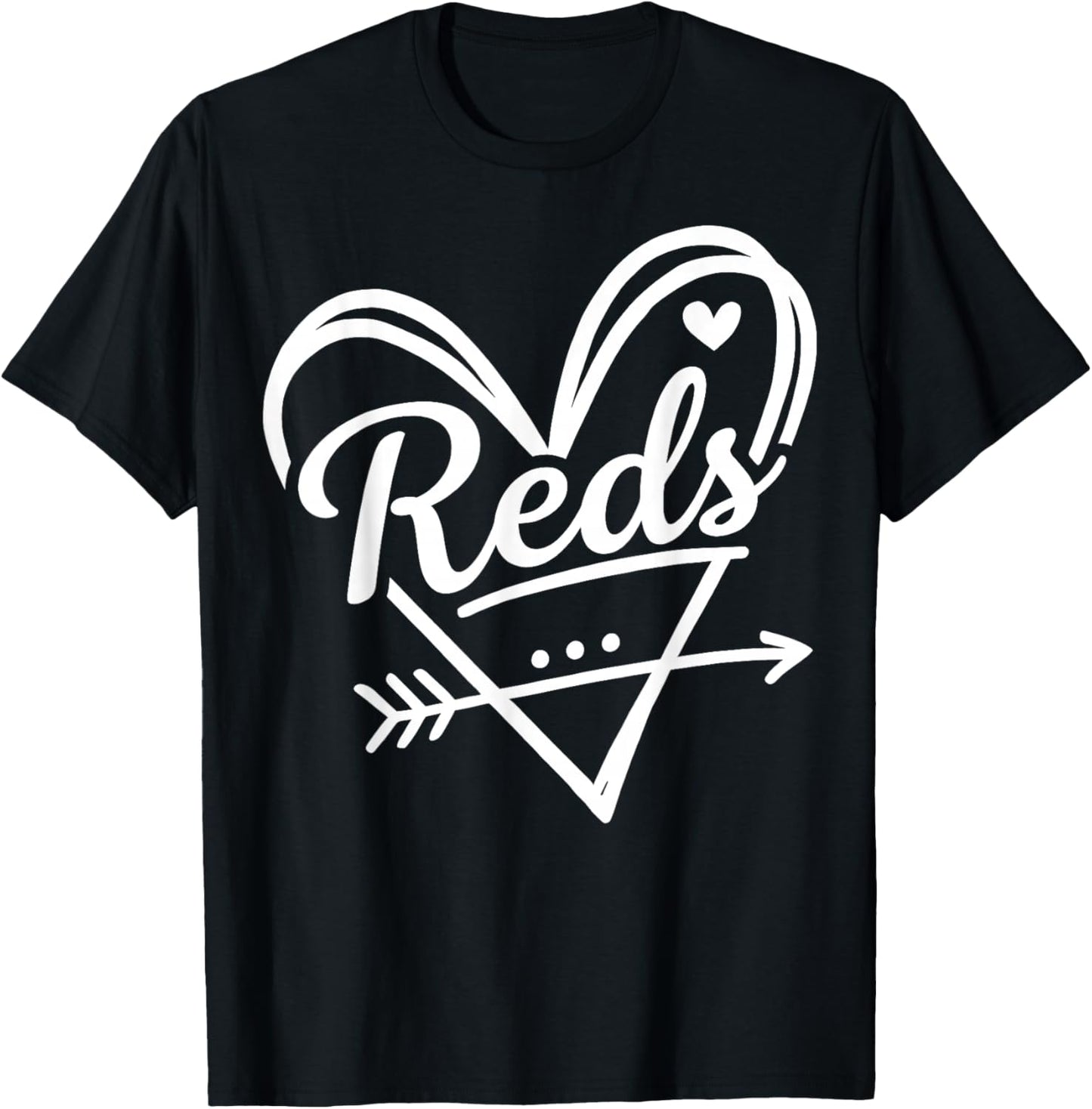 Retro Reds Heart Cute Name Graphic Gift Women Kids T-Shirt - T-Shirt | Black