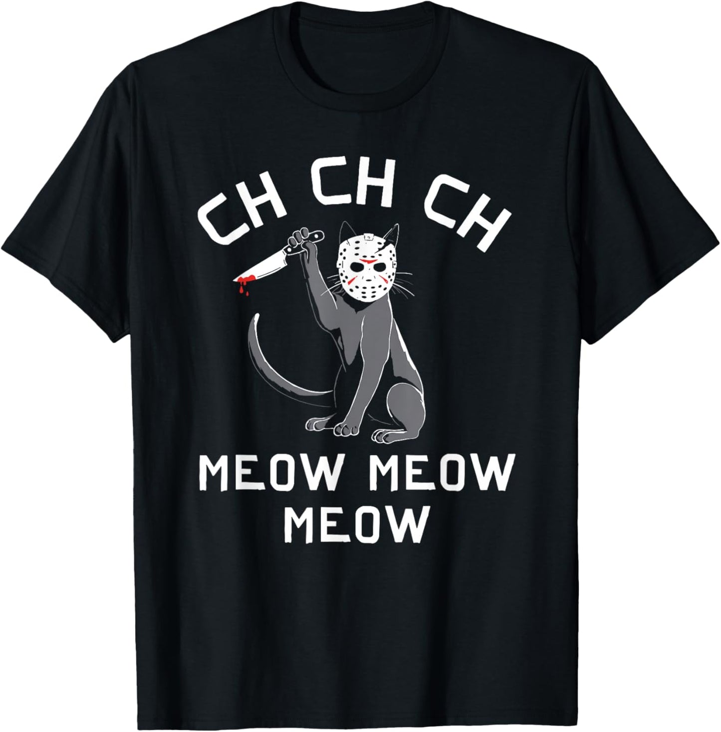 Funny Halloween Cat Ch Meow T-Shirt - T-Shirt | Black