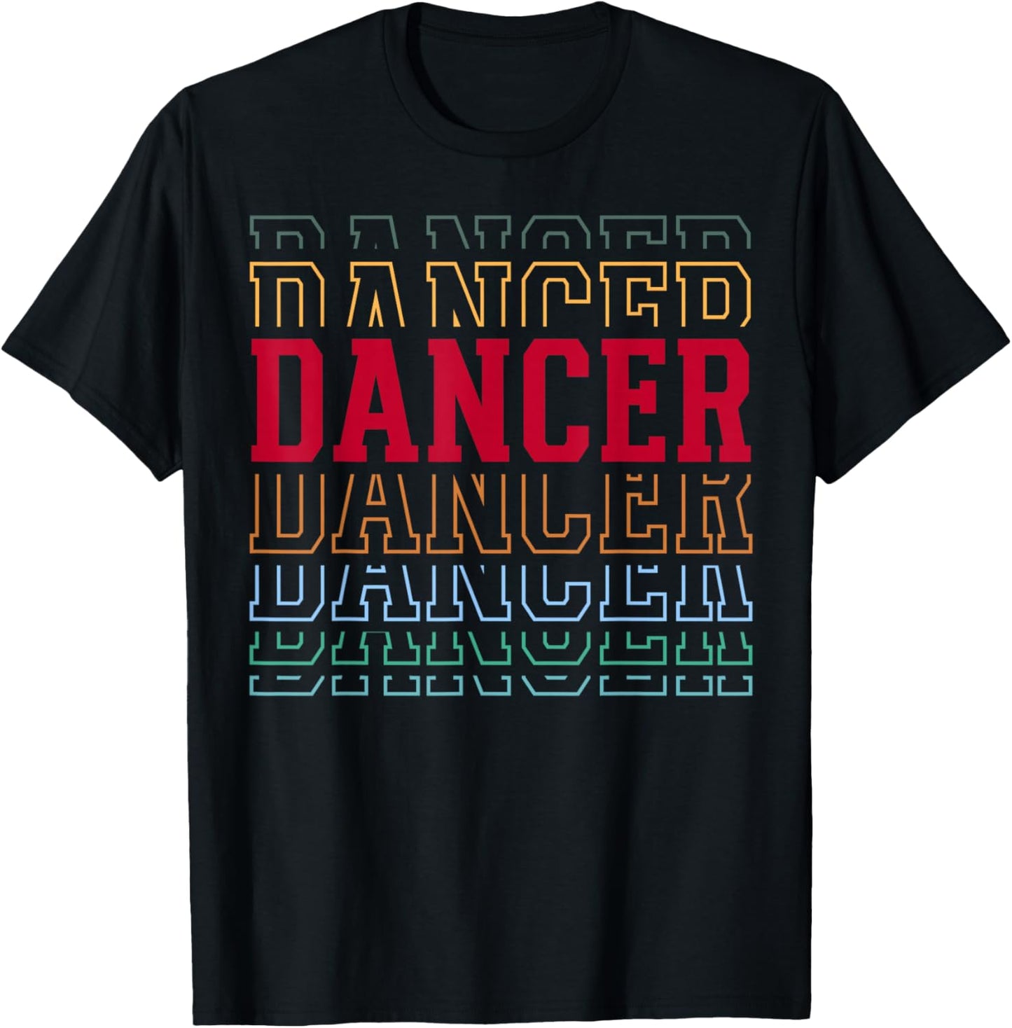 Dancer Funny Retro Layered Text Dancing Women T-Shirt - T-Shirt | Black