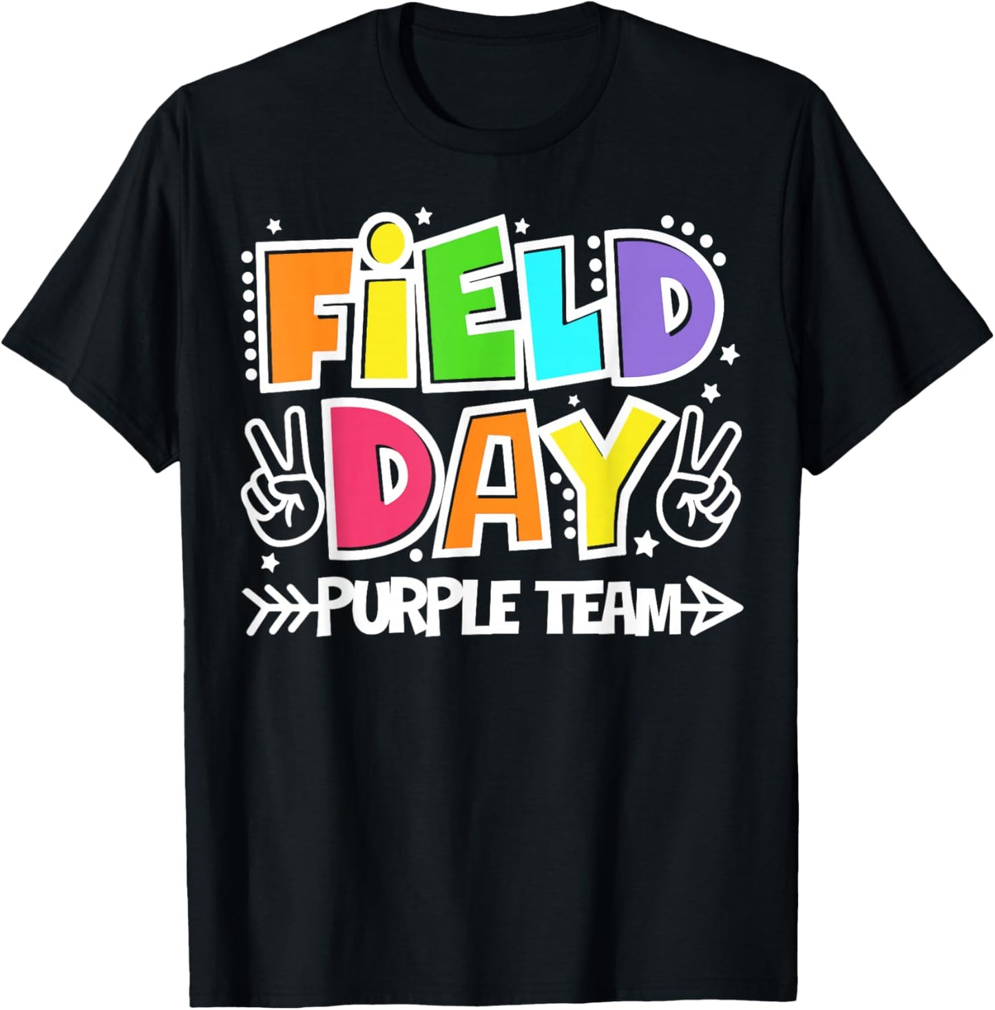 Field Day Purple Team Funny for Teacher Kids Field Day Games T-Shirt - T-Shirt | Black