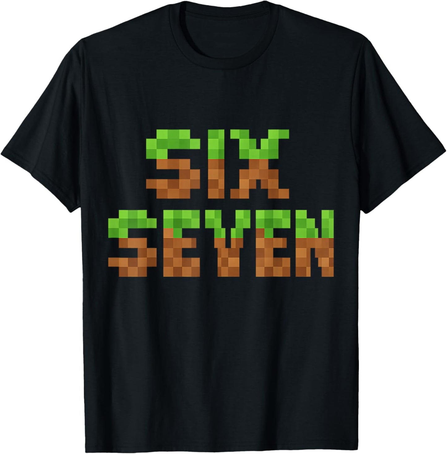 Funny Six Seven 6 7 Meme Gen Alpha Slang Game Pixel 67 Boys T-Shirt - T-Shirt | Black