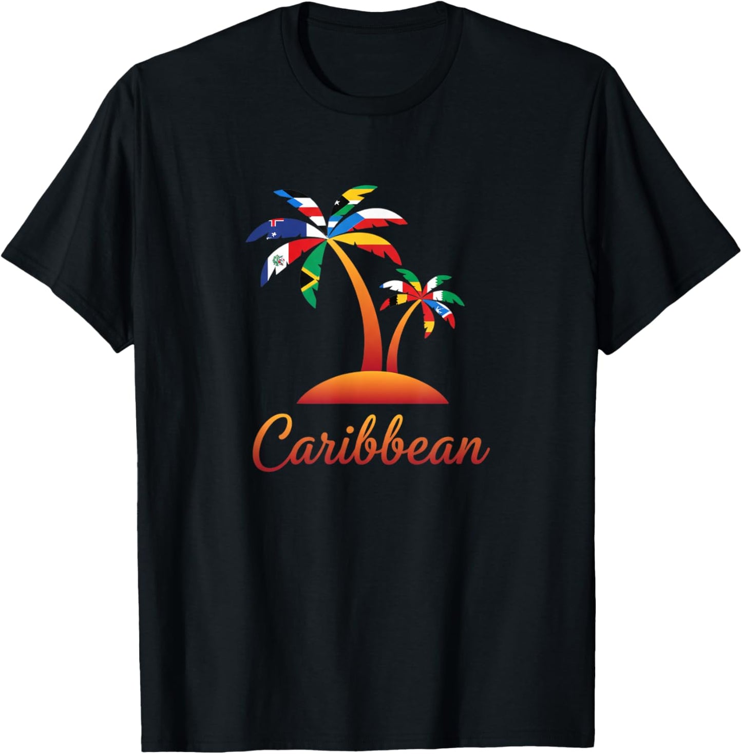 Caribbean Palm Island Kids Vacation Travel Tropical Latino T-Shirt - T-Shirt | Black