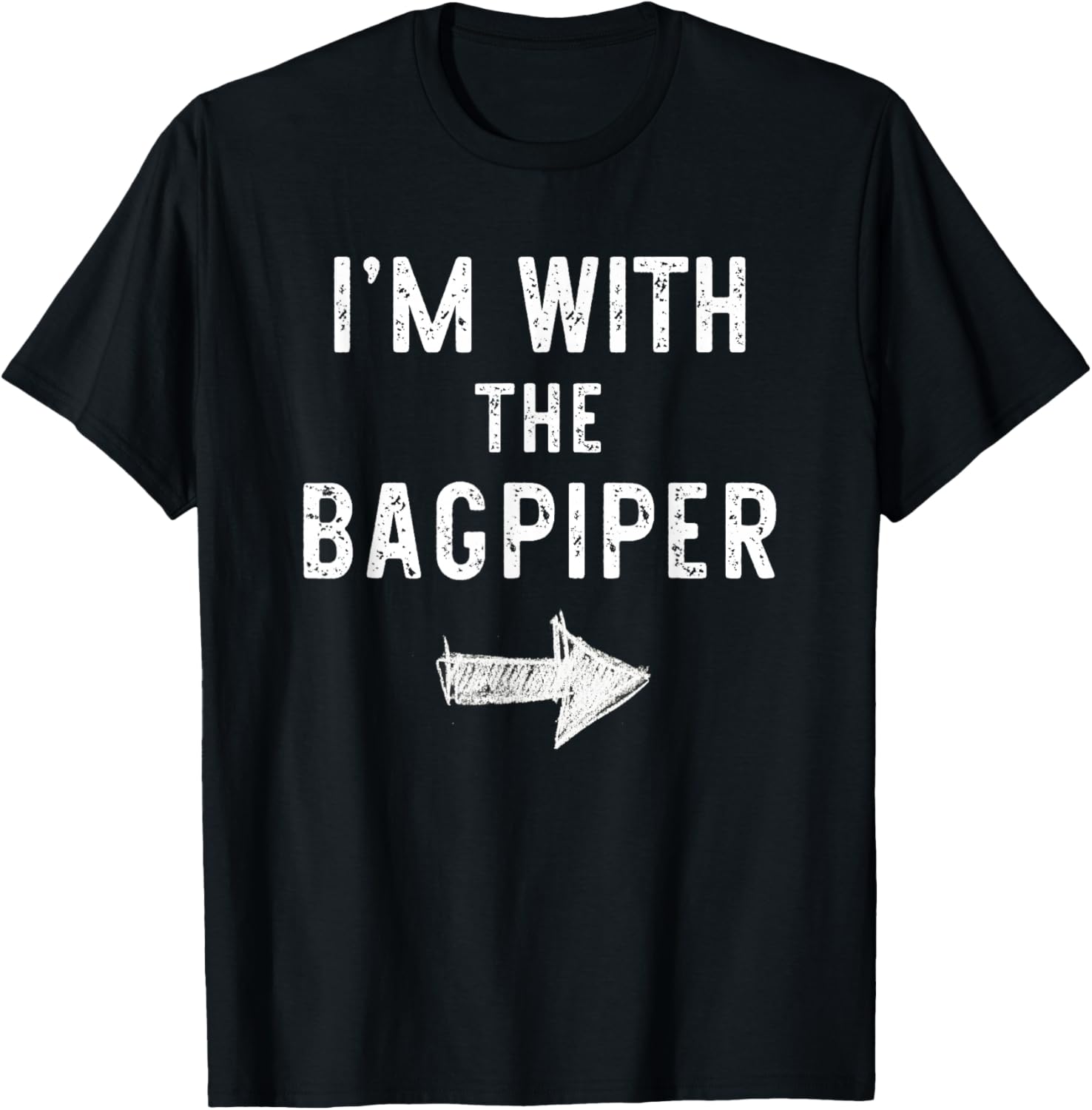 I’m with The Bagpiper Halloween Couple Costume Bag-Piper T-Shirt - T-Shirt | Black