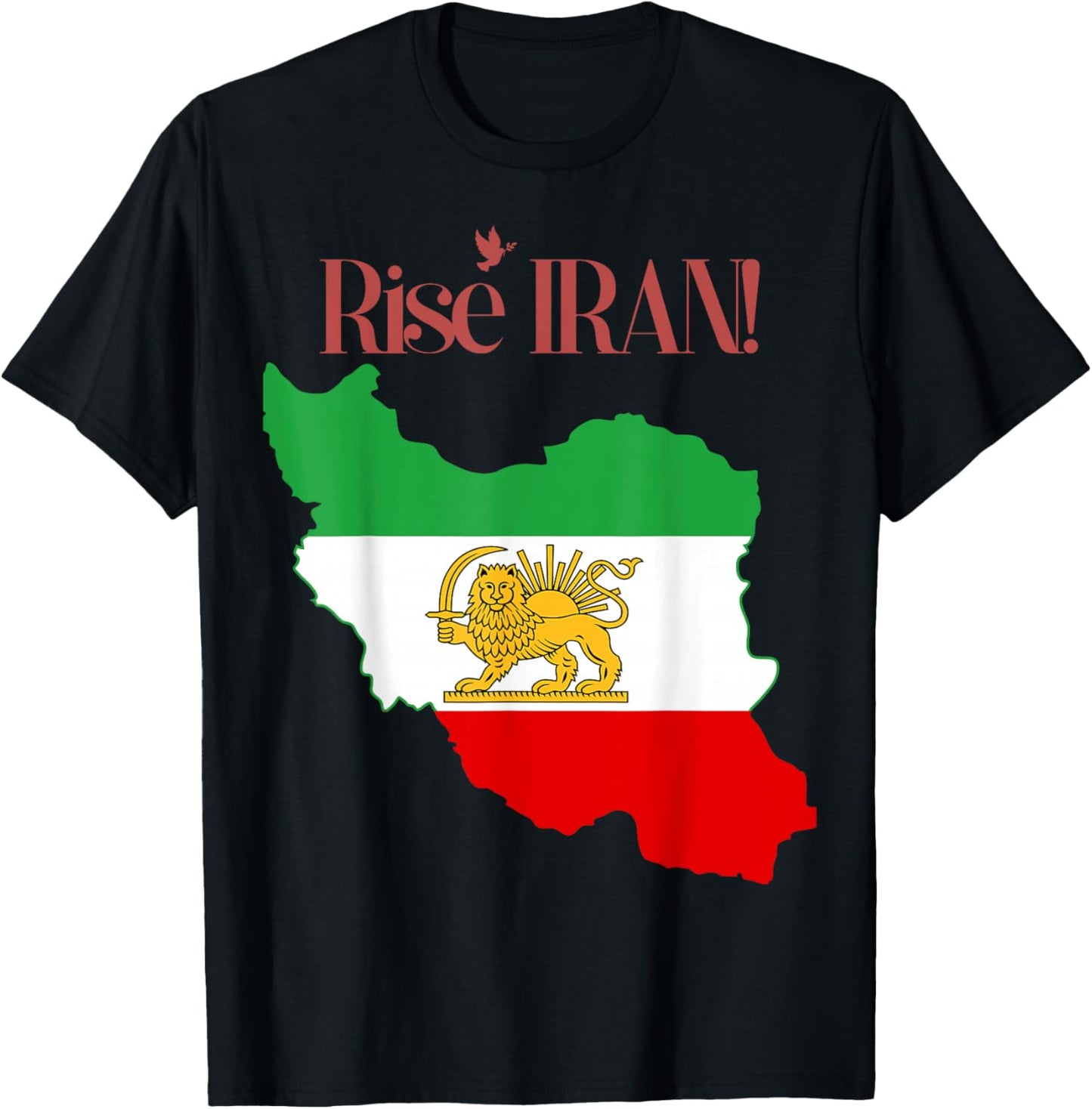 Rise Iran, Reza Shah,Pahlavi, Freedom, Lion, King,Flag T-Shirt - T-Shirt | Black