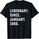 60th Birthday Gift Legendary Since January 1966 60 Yrs Old T-Shirt - T-Shirt | Black