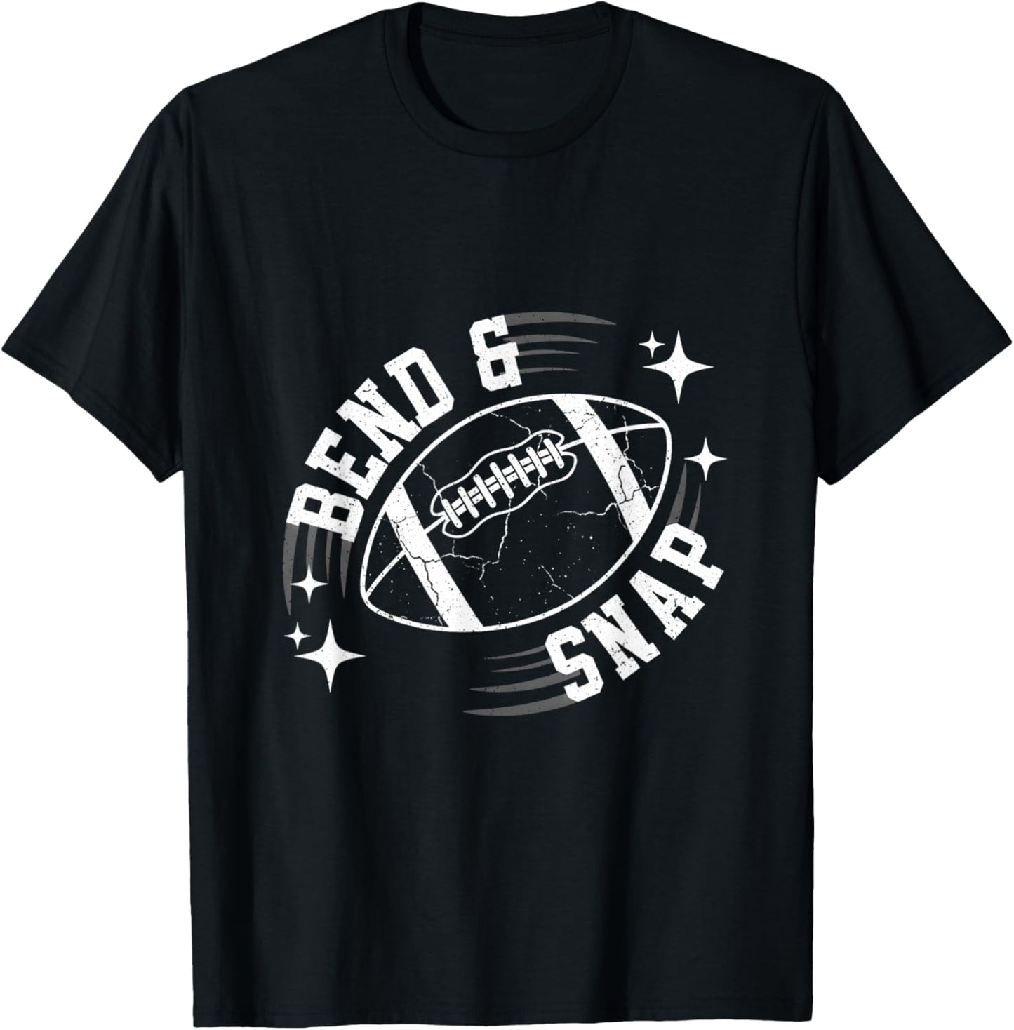 Funny Touchdown Season Cute Bend and Snap Football T-Shirt - T-Shirt | Black