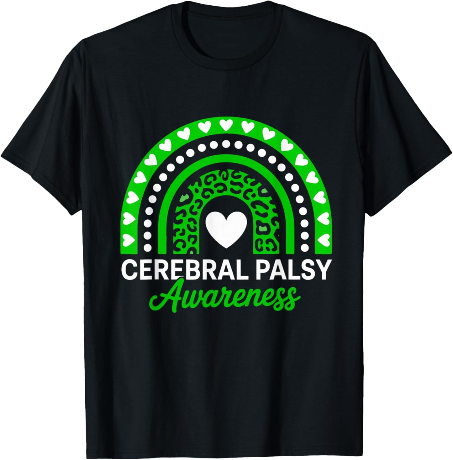 Cerebral Palsy CP Awareness Rainbow Leopard T-Shirt - T-Shirt | Black