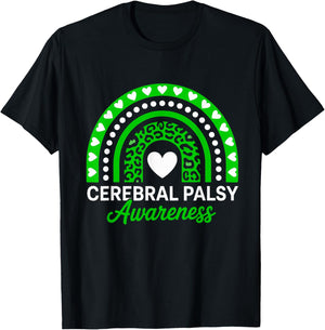 Cerebral Palsy CP Awareness Rainbow Leopard T-Shirt - T-Shirt | Black
