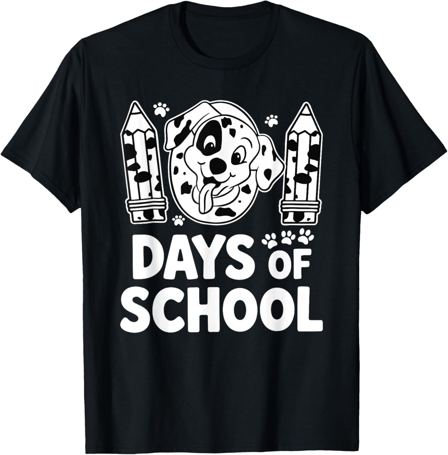 100 Days of School Dalmatian Dog Boy Kid 100th Day of School T-Shirt - T-Shirt | Black
