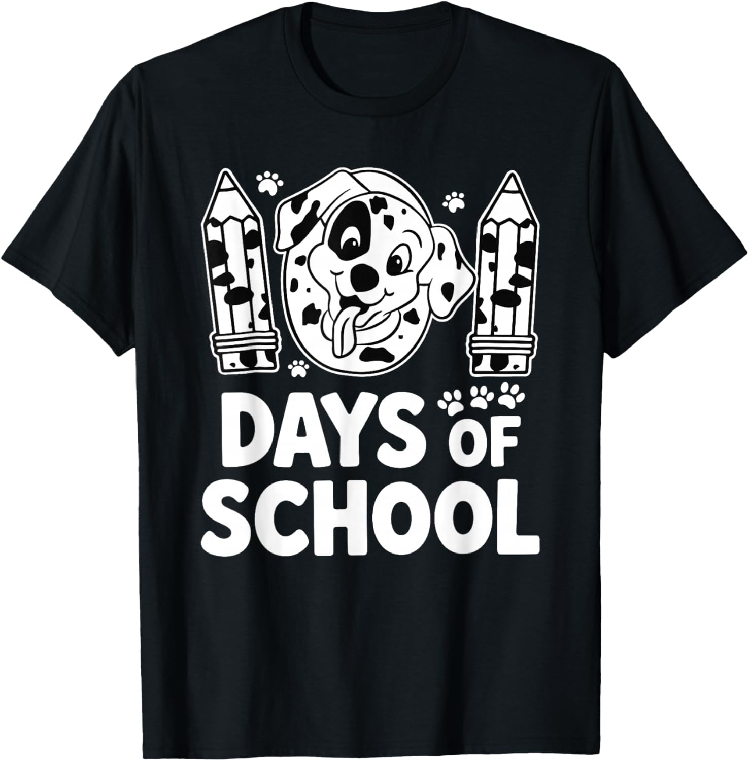 100 Days of School Dalmatian Dog Boy Kid 100th Day of School T-Shirt - T-Shirt | Black