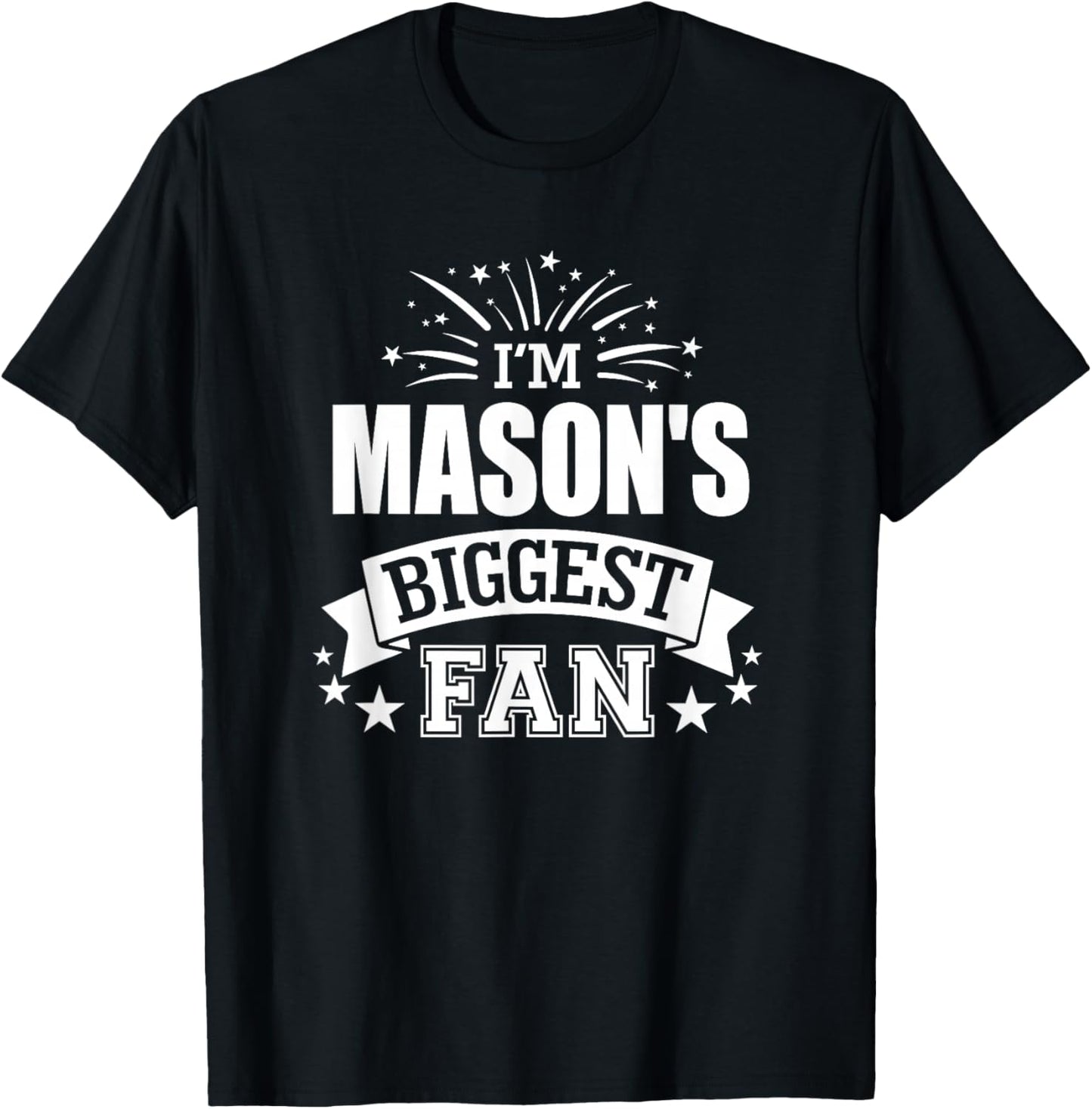 Mason Personalized Name Sports Fan Birthday Graduation T-Shirt - T-Shirt | Black