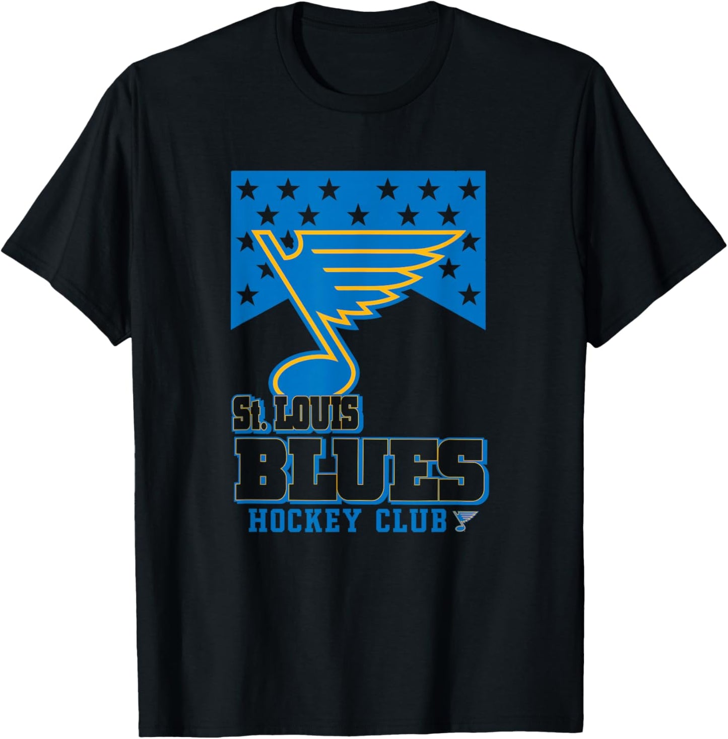 St. Louis Blues Starred White Officially Licensed T-Shirt - T-Shirt | Black