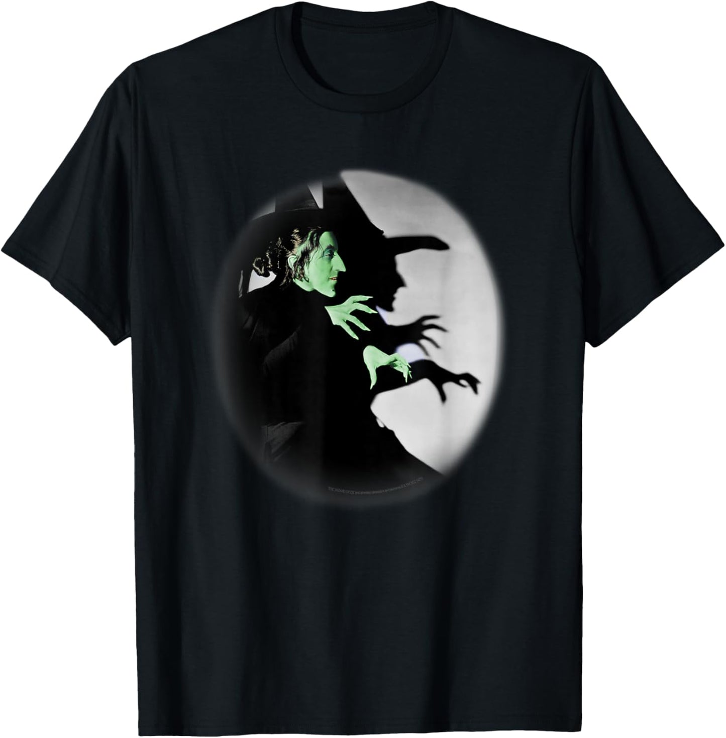 Wizard of Oz Wicked Witch Spotlight Silhouette Retro Movie T-Shirt - T-Shirt | Black