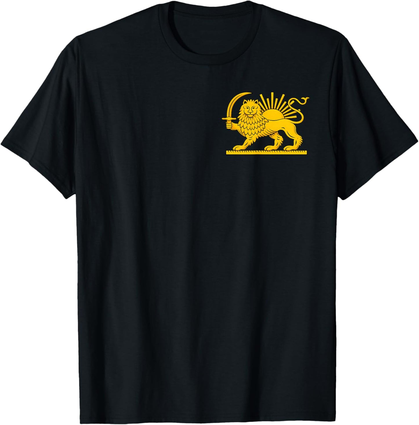 Iran Flag Lion Sun Persian Pride Retro Iran Shir o Khorshid T-Shirt - T-Shirt | Black