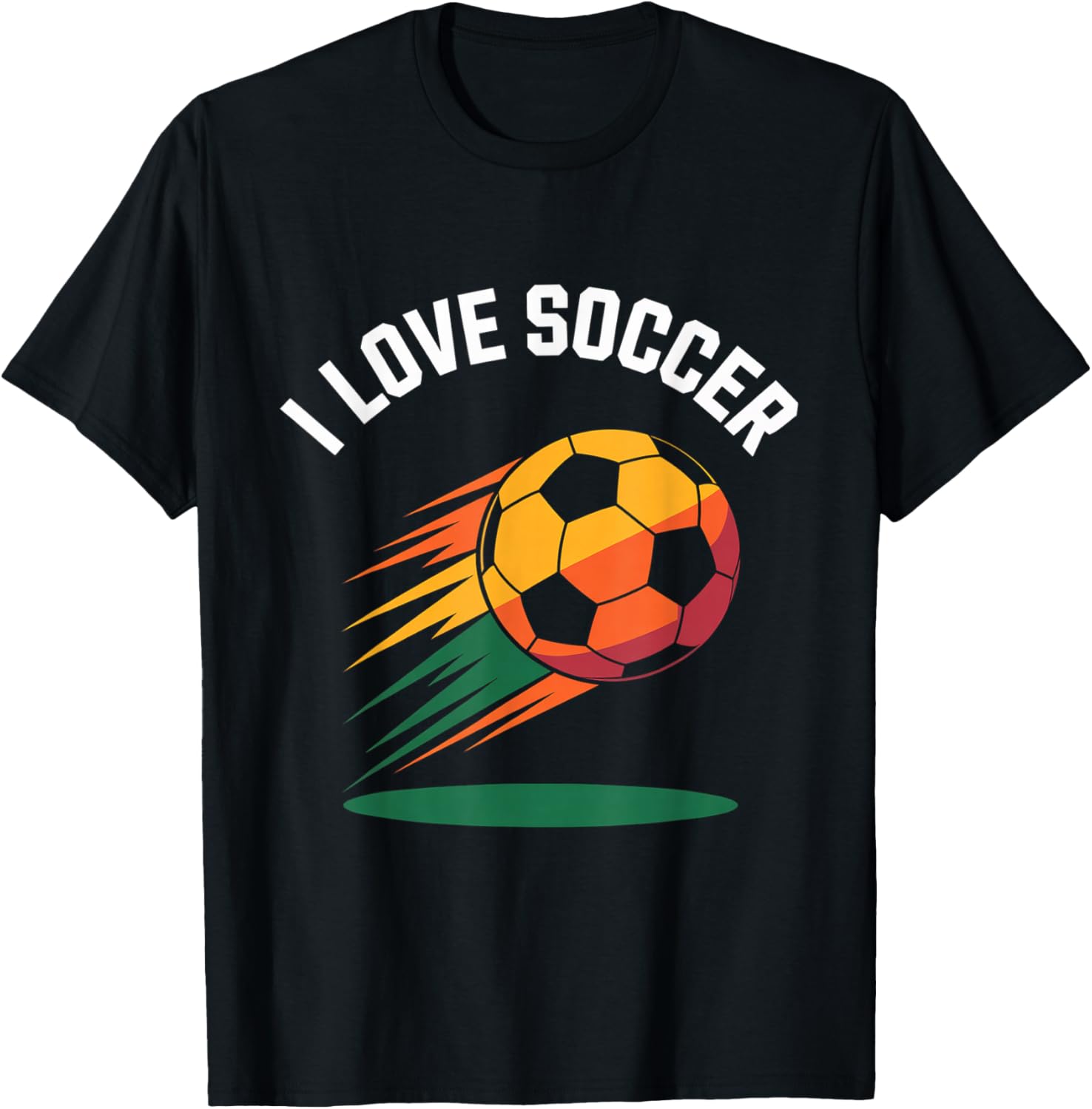 I Love Soccer Vibrant Ball Graphic T-Shirt - T-Shirt | Black