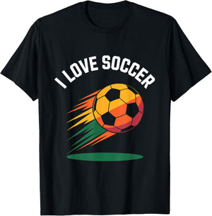 I Love Soccer Vibrant Ball Graphic T-Shirt - T-Shirt | Black