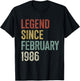 Legend Since February 1986 40th Birthday 40 Years Old T-Shirt - T-Shirt | Black