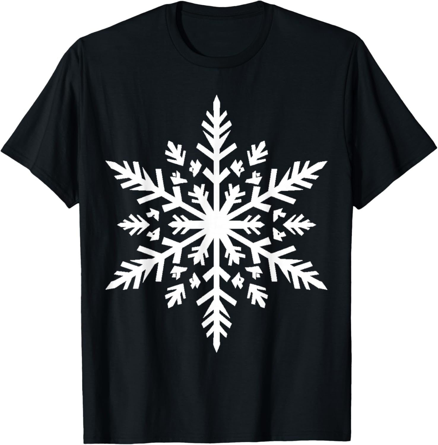 A White Snowflake T-Shirt - T-Shirt | Black