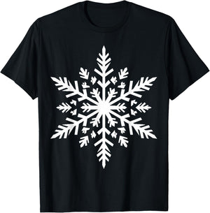 A White Snowflake T-Shirt - T-Shirt | Black