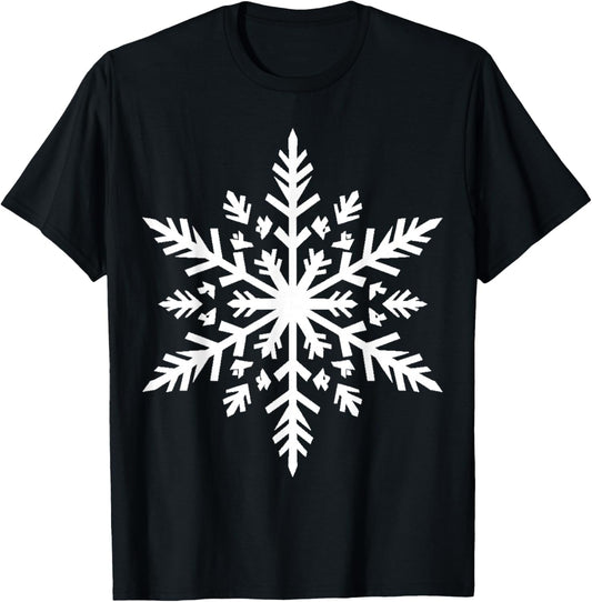 A White Snowflake T-Shirt - T-Shirt | Black