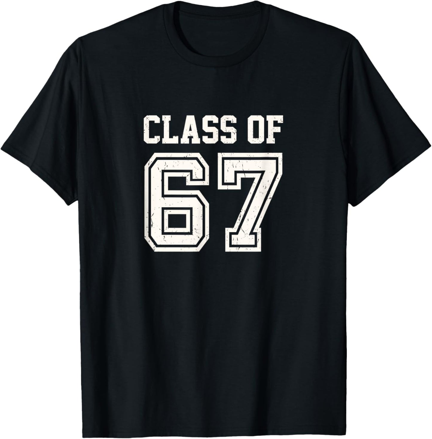 Funny Six Seven Varsity Class of 67 Meme Gen Alpha Slang T-Shirt - T-Shirt | Black